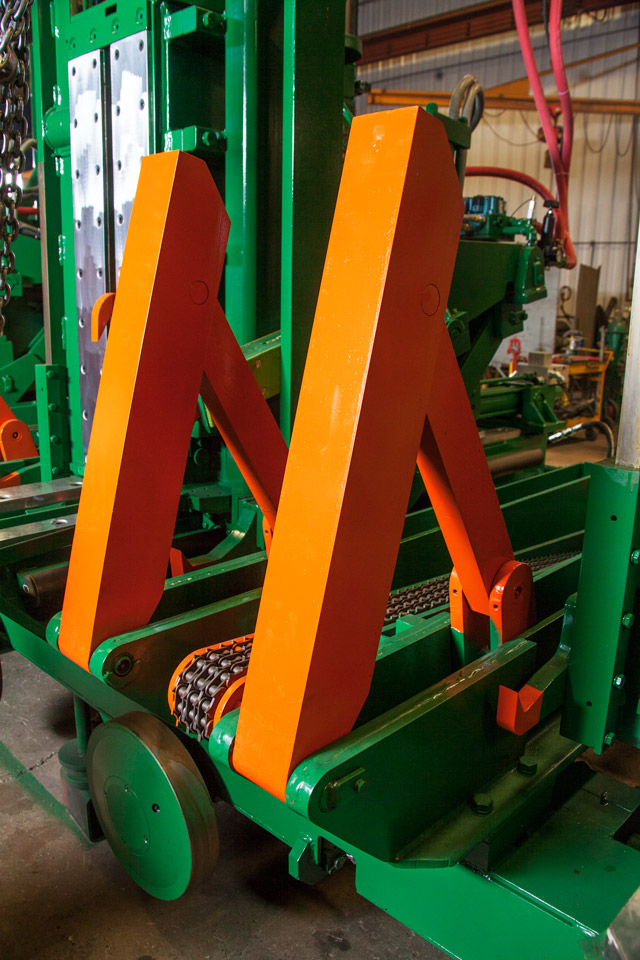 salem equipment log carriage in-frame flippers